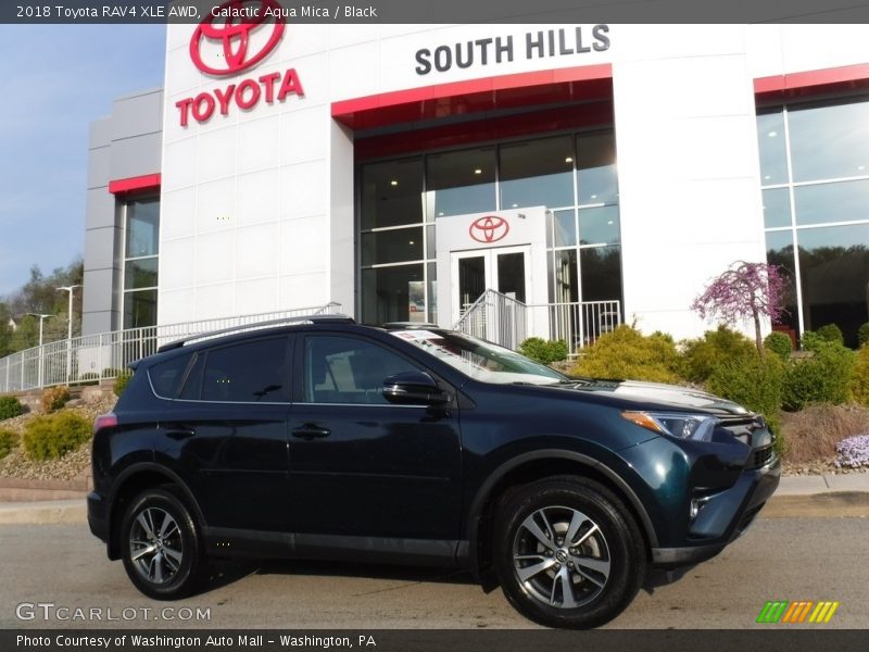 Galactic Aqua Mica / Black 2018 Toyota RAV4 XLE AWD