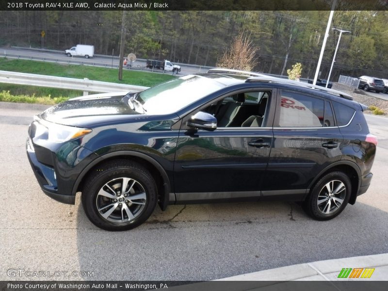 Galactic Aqua Mica / Black 2018 Toyota RAV4 XLE AWD