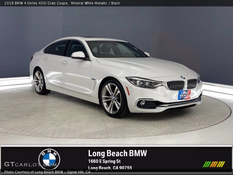 Mineral White Metallic / Black 2018 BMW 4 Series 430i Gran Coupe
