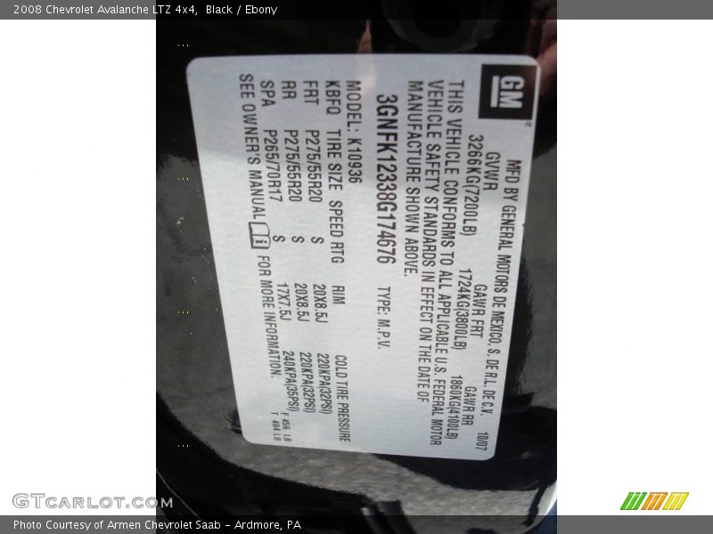 Black / Ebony 2008 Chevrolet Avalanche LTZ 4x4