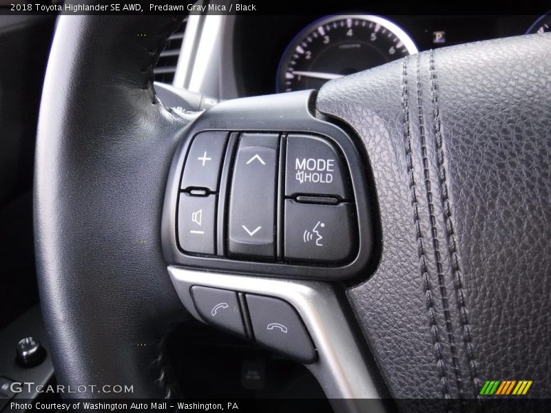 Predawn Gray Mica / Black 2018 Toyota Highlander SE AWD