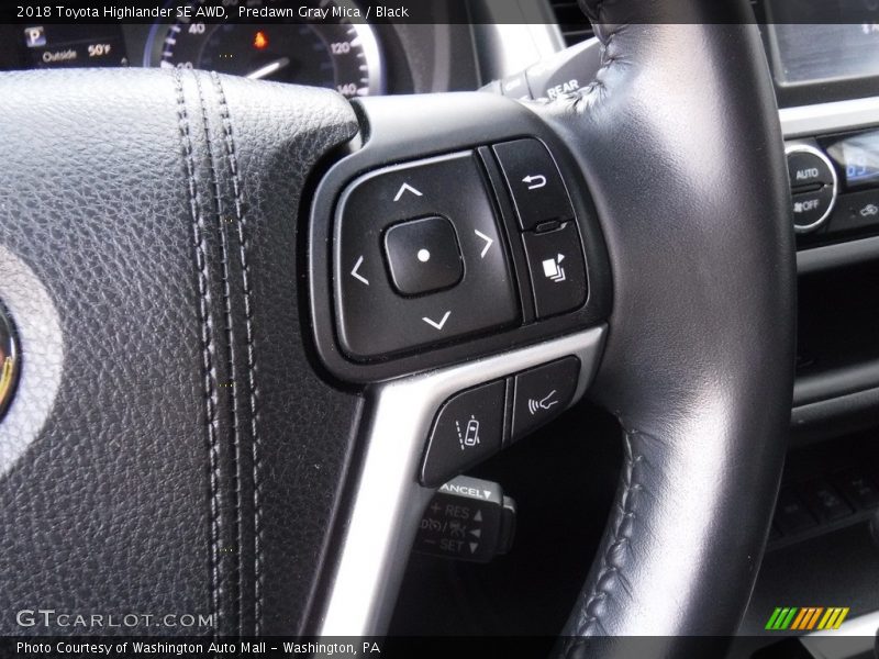 Predawn Gray Mica / Black 2018 Toyota Highlander SE AWD