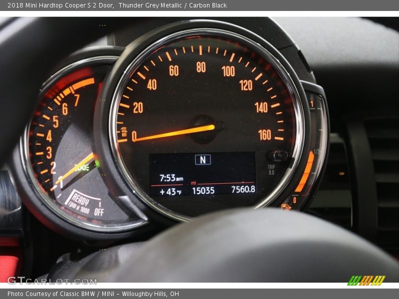 Thunder Grey Metallic / Carbon Black 2018 Mini Hardtop Cooper S 2 Door