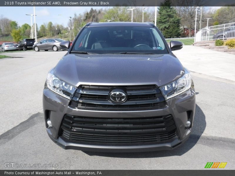 Predawn Gray Mica / Black 2018 Toyota Highlander SE AWD