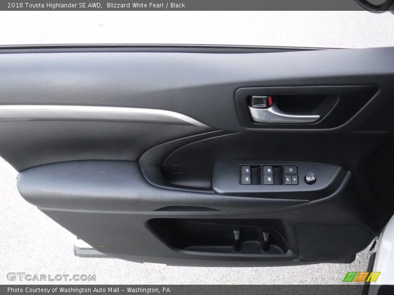 Blizzard White Pearl / Black 2018 Toyota Highlander SE AWD