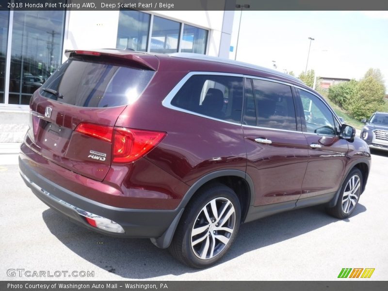 Deep Scarlet Pearl / Beige 2018 Honda Pilot Touring AWD