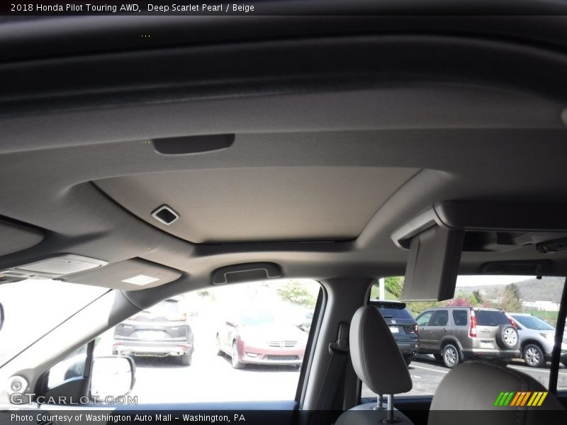 Deep Scarlet Pearl / Beige 2018 Honda Pilot Touring AWD