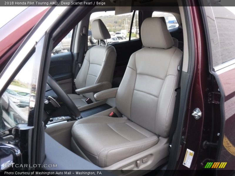 Deep Scarlet Pearl / Beige 2018 Honda Pilot Touring AWD
