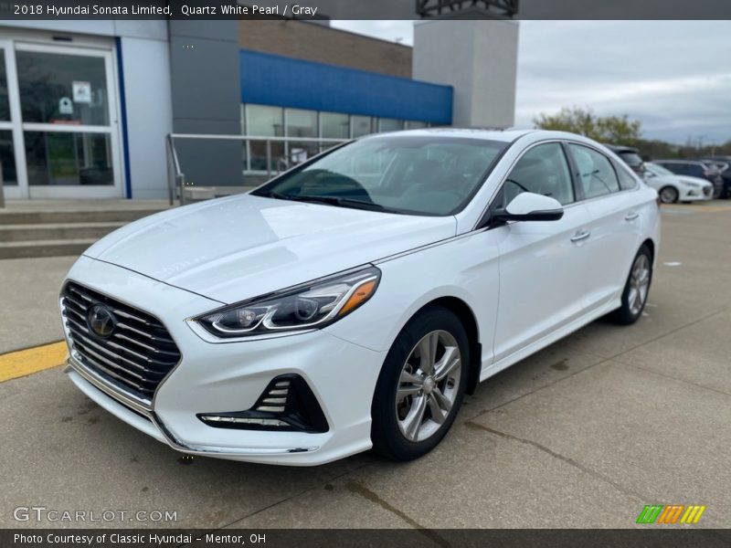 Quartz White Pearl / Gray 2018 Hyundai Sonata Limited