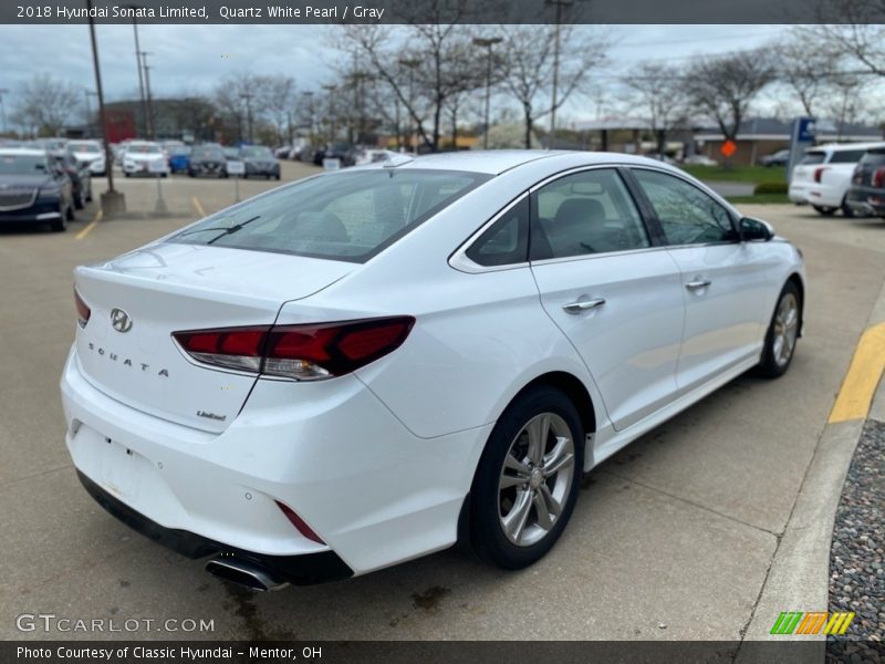 Quartz White Pearl / Gray 2018 Hyundai Sonata Limited