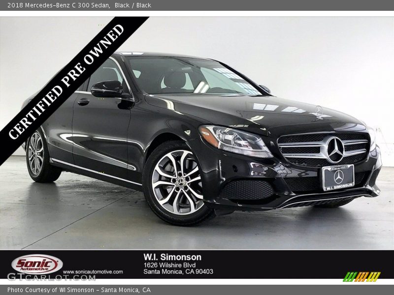 Black / Black 2018 Mercedes-Benz C 300 Sedan