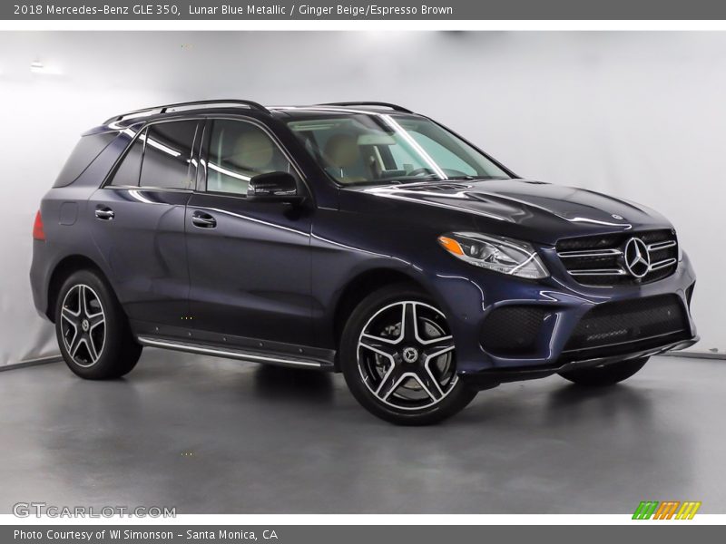 Lunar Blue Metallic / Ginger Beige/Espresso Brown 2018 Mercedes-Benz GLE 350