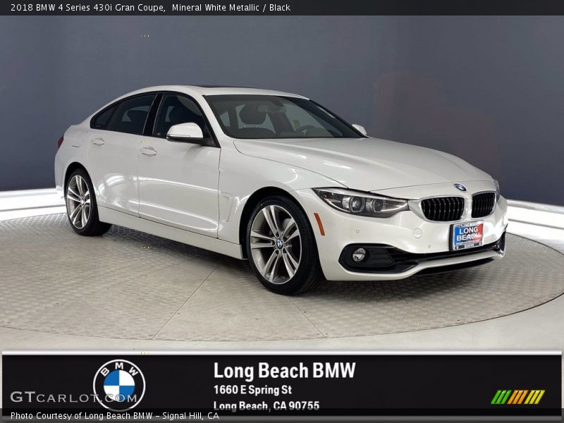 Mineral White Metallic / Black 2018 BMW 4 Series 430i Gran Coupe