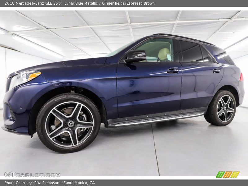 Lunar Blue Metallic / Ginger Beige/Espresso Brown 2018 Mercedes-Benz GLE 350