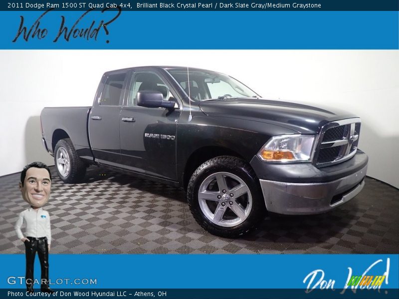 Brilliant Black Crystal Pearl / Dark Slate Gray/Medium Graystone 2011 Dodge Ram 1500 ST Quad Cab 4x4