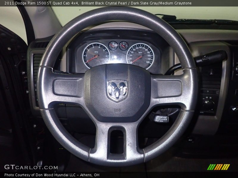 Brilliant Black Crystal Pearl / Dark Slate Gray/Medium Graystone 2011 Dodge Ram 1500 ST Quad Cab 4x4