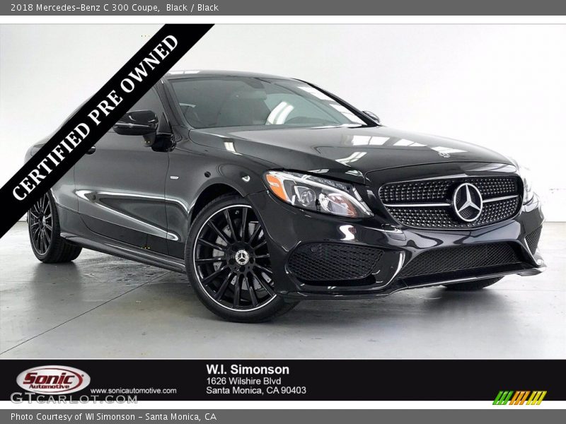 Black / Black 2018 Mercedes-Benz C 300 Coupe
