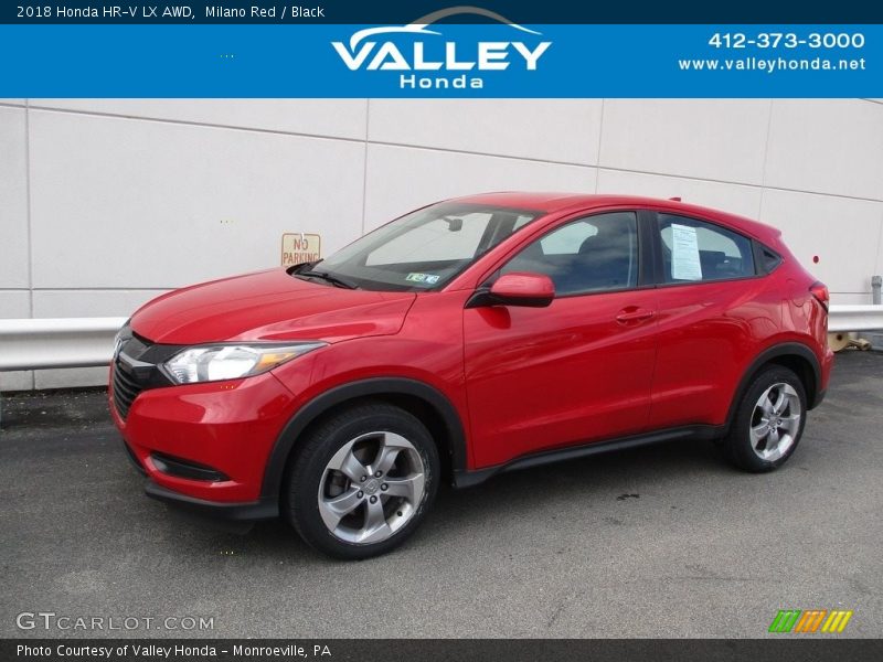 Milano Red / Black 2018 Honda HR-V LX AWD