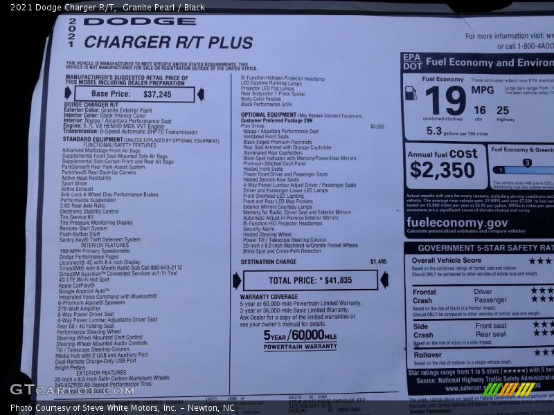 Granite Pearl / Black 2021 Dodge Charger R/T