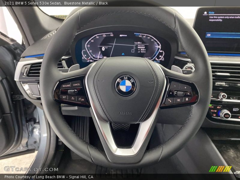 Bluestone Metallic / Black 2021 BMW 5 Series 530e Sedan