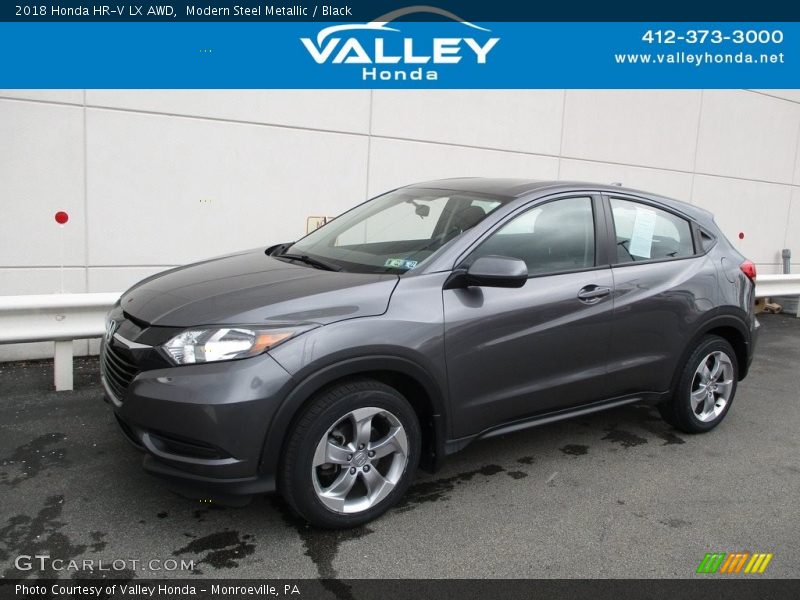 Modern Steel Metallic / Black 2018 Honda HR-V LX AWD