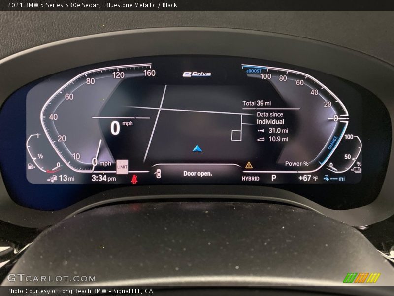 Bluestone Metallic / Black 2021 BMW 5 Series 530e Sedan