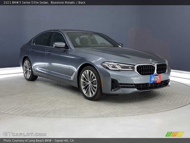 Bluestone Metallic / Black 2021 BMW 5 Series 530e Sedan