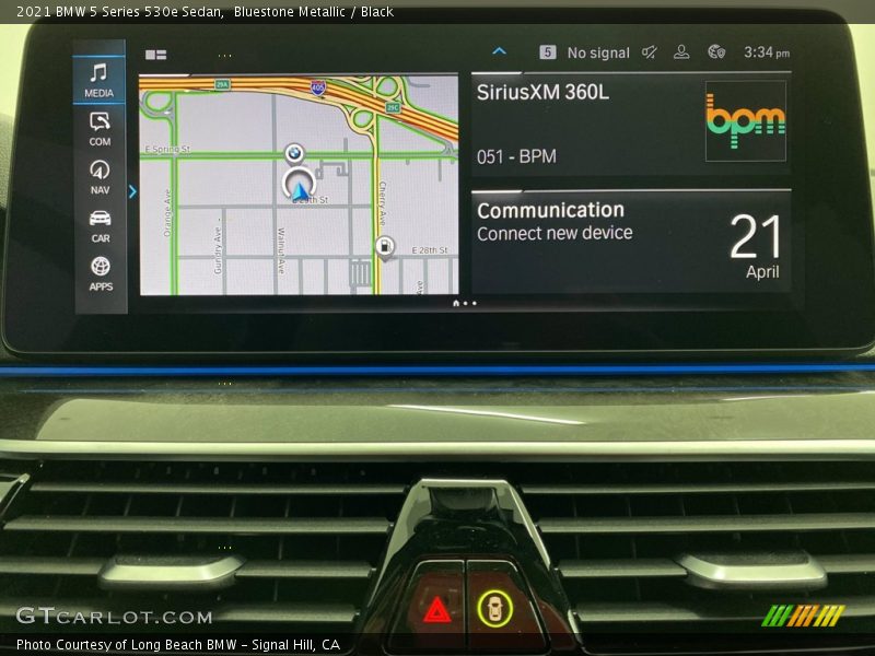 Bluestone Metallic / Black 2021 BMW 5 Series 530e Sedan