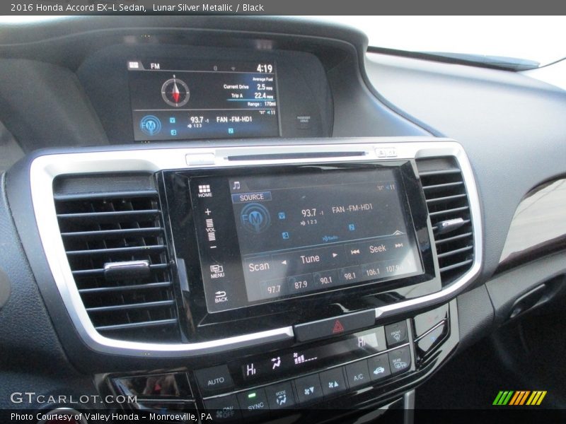 Lunar Silver Metallic / Black 2016 Honda Accord EX-L Sedan
