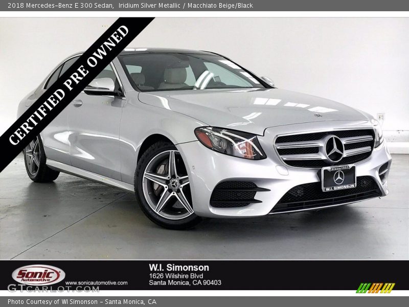Iridium Silver Metallic / Macchiato Beige/Black 2018 Mercedes-Benz E 300 Sedan