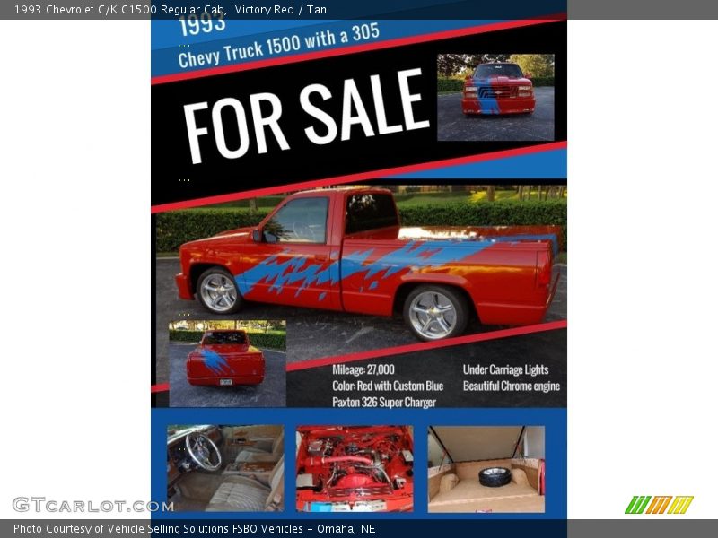 Victory Red / Tan 1993 Chevrolet C/K C1500 Regular Cab