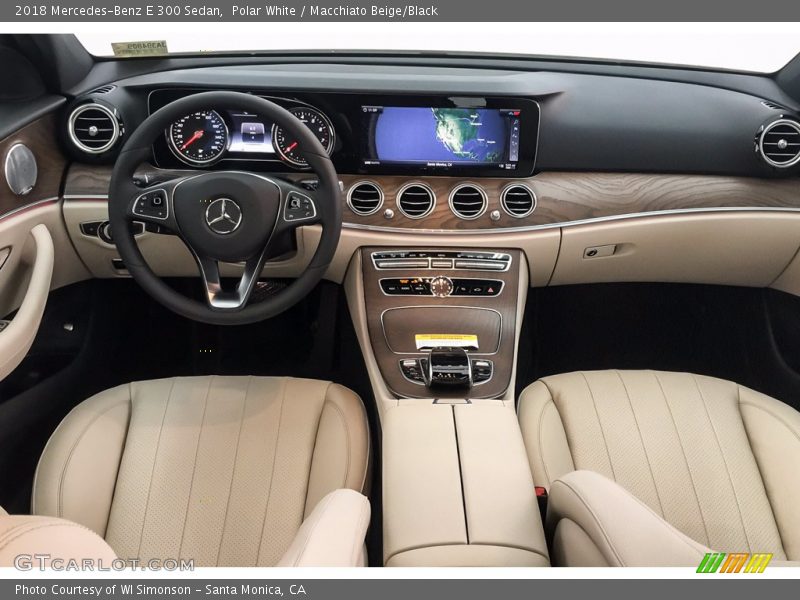 Polar White / Macchiato Beige/Black 2018 Mercedes-Benz E 300 Sedan