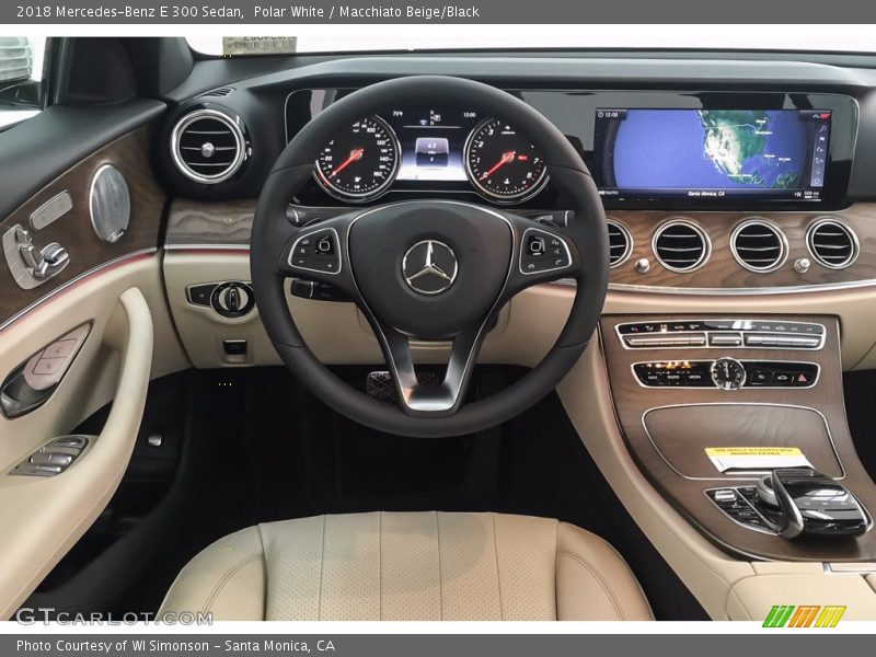 Polar White / Macchiato Beige/Black 2018 Mercedes-Benz E 300 Sedan