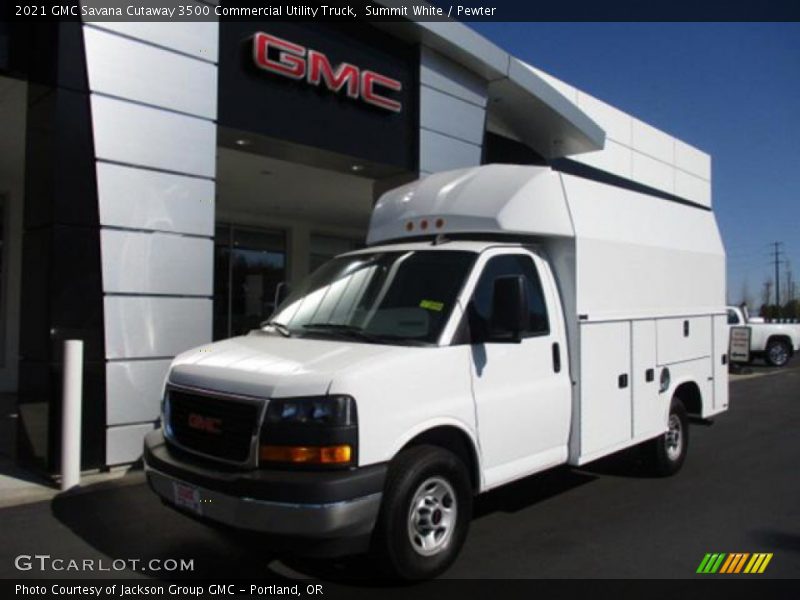 Summit White / Pewter 2021 GMC Savana Cutaway 3500 Commercial Utility Truck