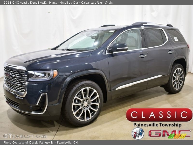 Hunter Metallic / Dark Galvanized/Light Shale 2021 GMC Acadia Denali AWD