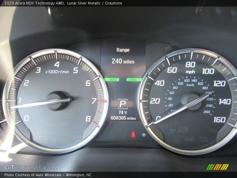 Lunar Silver Metallic / Graystone 2020 Acura MDX Technology AWD