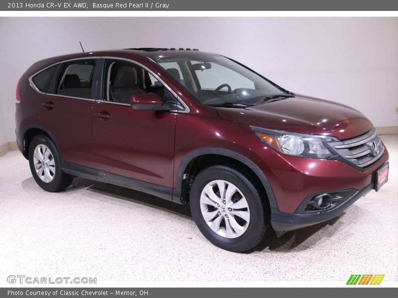Basque Red Pearl II / Gray 2013 Honda CR-V EX AWD