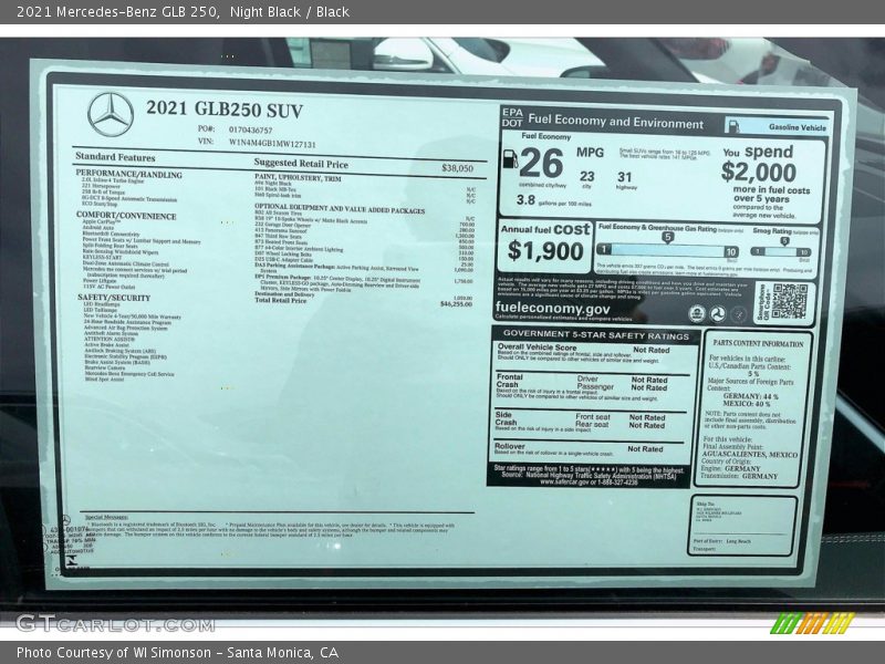 Night Black / Black 2021 Mercedes-Benz GLB 250