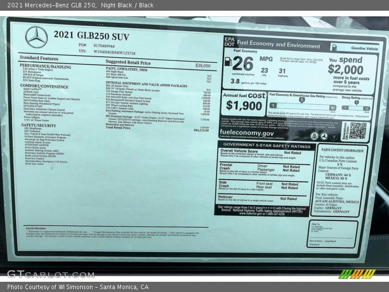 Night Black / Black 2021 Mercedes-Benz GLB 250