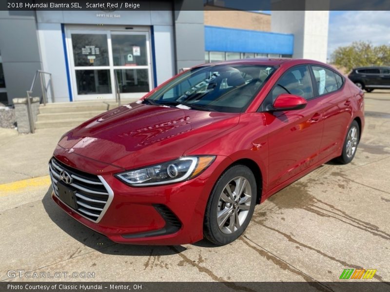 Scarlet Red / Beige 2018 Hyundai Elantra SEL