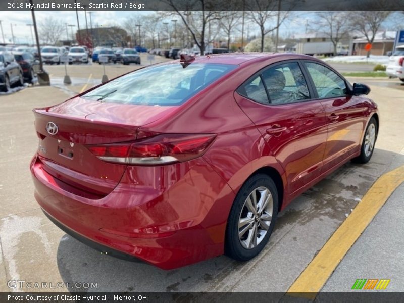 Scarlet Red / Beige 2018 Hyundai Elantra SEL