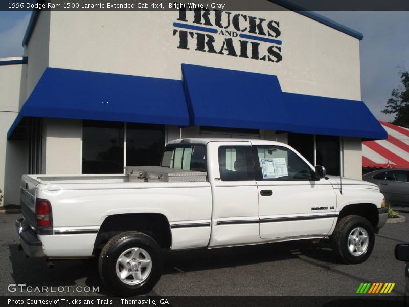 Bright White / Gray 1996 Dodge Ram 1500 Laramie Extended Cab 4x4