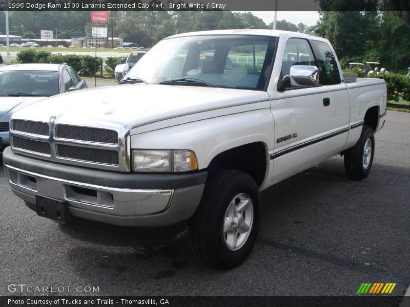 Bright White / Gray 1996 Dodge Ram 1500 Laramie Extended Cab 4x4