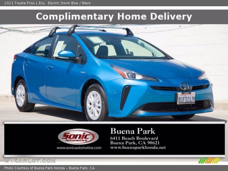 Electric Storm Blue / Black 2021 Toyota Prius L Eco