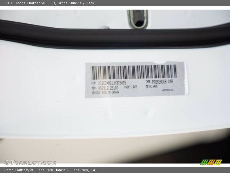 White Knuckle / Black 2018 Dodge Charger SXT Plus