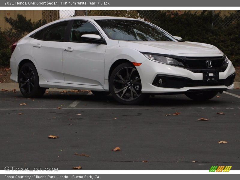 Platinum White Pearl / Black 2021 Honda Civic Sport Sedan