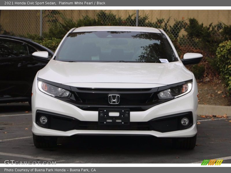 Platinum White Pearl / Black 2021 Honda Civic Sport Sedan