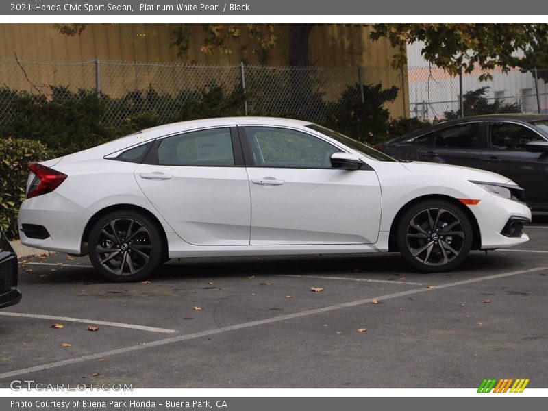 Platinum White Pearl / Black 2021 Honda Civic Sport Sedan