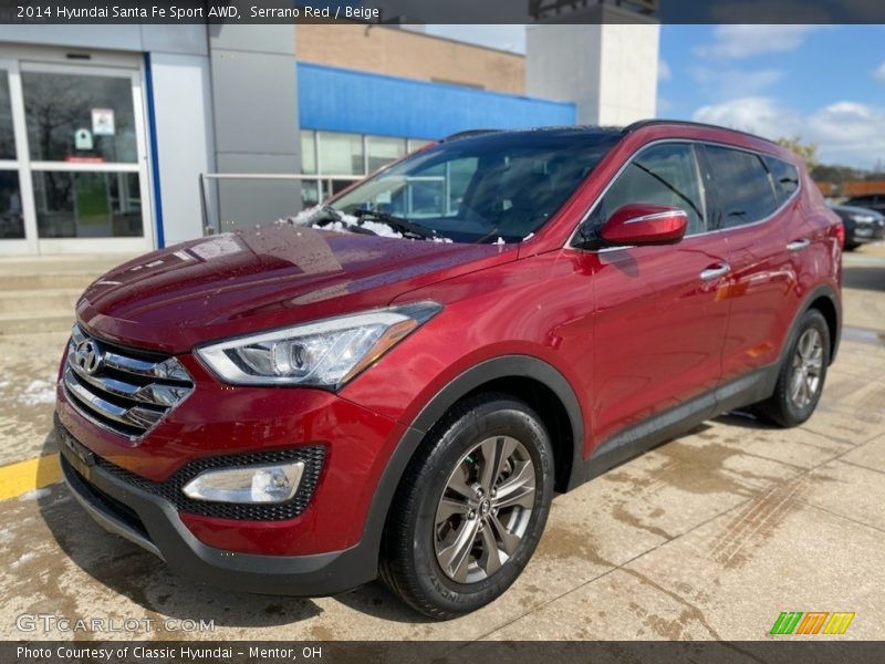 Serrano Red / Beige 2014 Hyundai Santa Fe Sport AWD