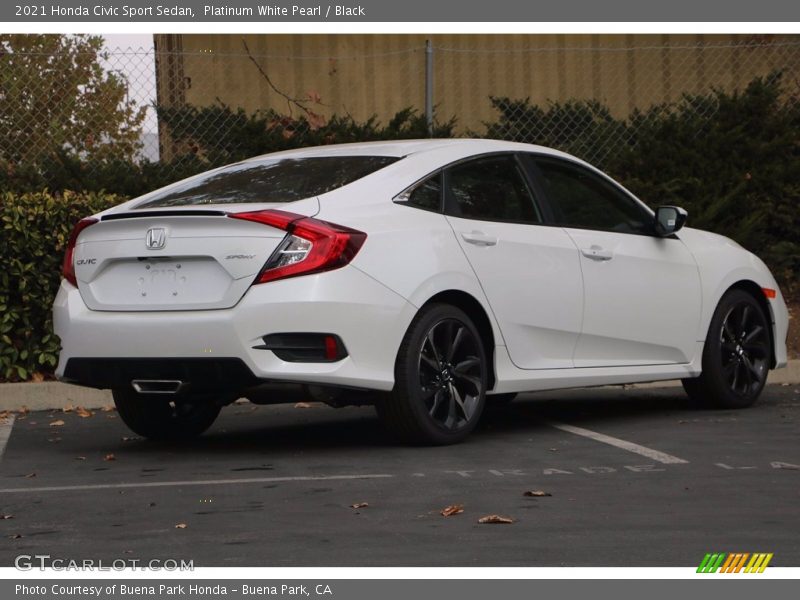 Platinum White Pearl / Black 2021 Honda Civic Sport Sedan